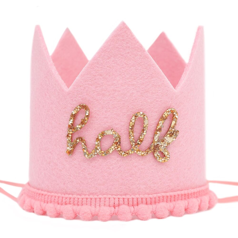 9762 Half Birthday Crown for For Kids - 1/2 Birthday Hat for Boho Cake